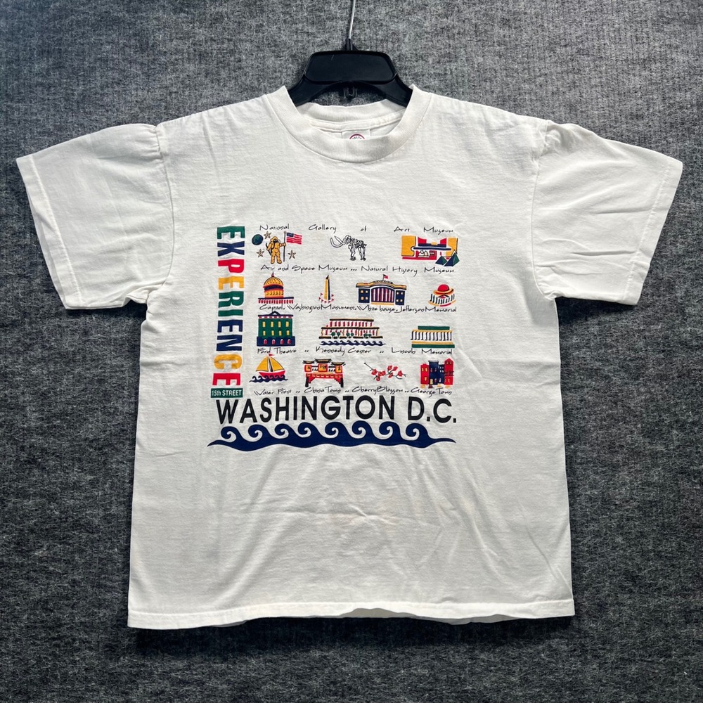 Vintage Washington DC Souvenir T Shirt Delta Pro Weight White 90s Graphic Mens M